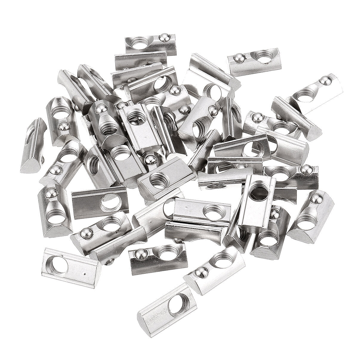 50 stuks 20-serie elastische moer ronde rol t-sleuf veermoer voor 20-serie aluminium profiel