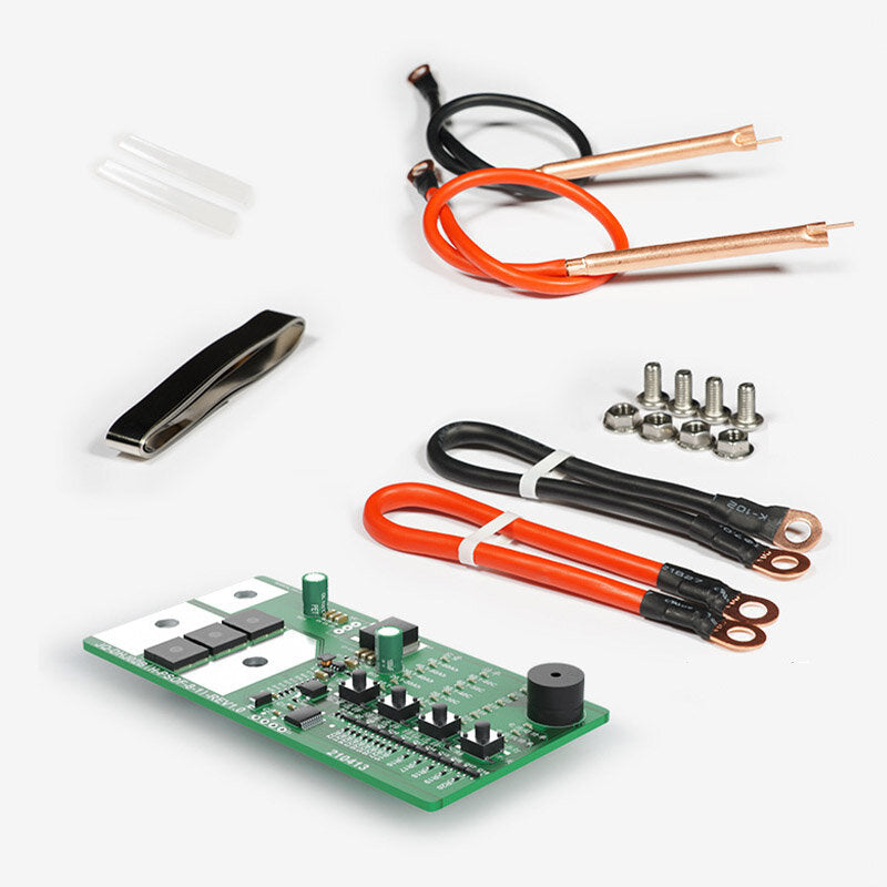 puntlasser accessoires lassen pen volledige set van accessoires dhz draagbare 12v batterij energieopslag puntlasser pcb printplaat: