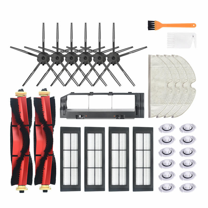 31 stuks vervangingen voor xiaomi roborock xiaowa stofzuiger onderdelen accessoires 6 * 5-armige zijborstels 4 * filters 2 * hoofdborstels 4 * lompen 12 * waterkernen 1 * gele borstel 1 * witte borstel 1 * hoofdborsteldeksel niet-origineel