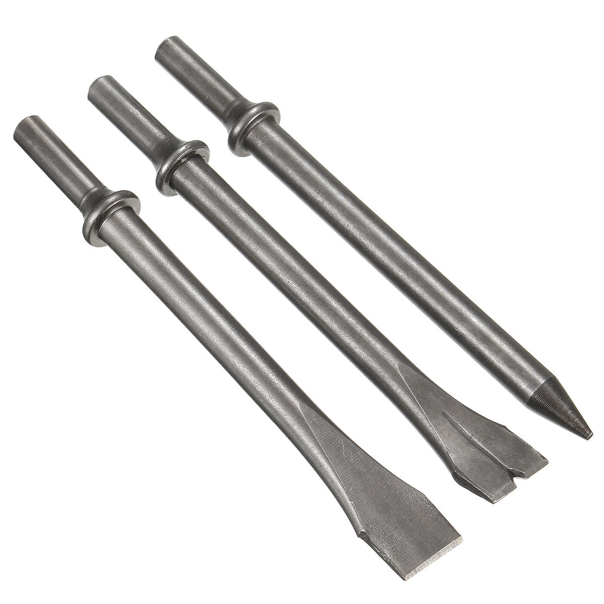 3 stuks 7 inch lengte luchthamers punch chipping beitel set ronde bar tool accessoire: