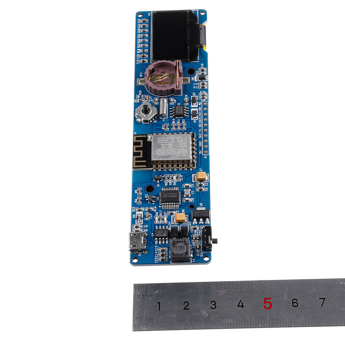 esp8266 esp-12f 0.96 inch oled-klokmodule 8266 klokontwikkelingsbord met 18650 batterijhouder ch340 chip