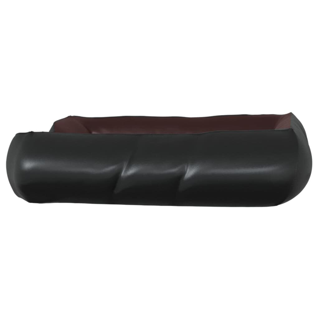 hondenmand 105x80x25 cm kunstleer zwart en bruin