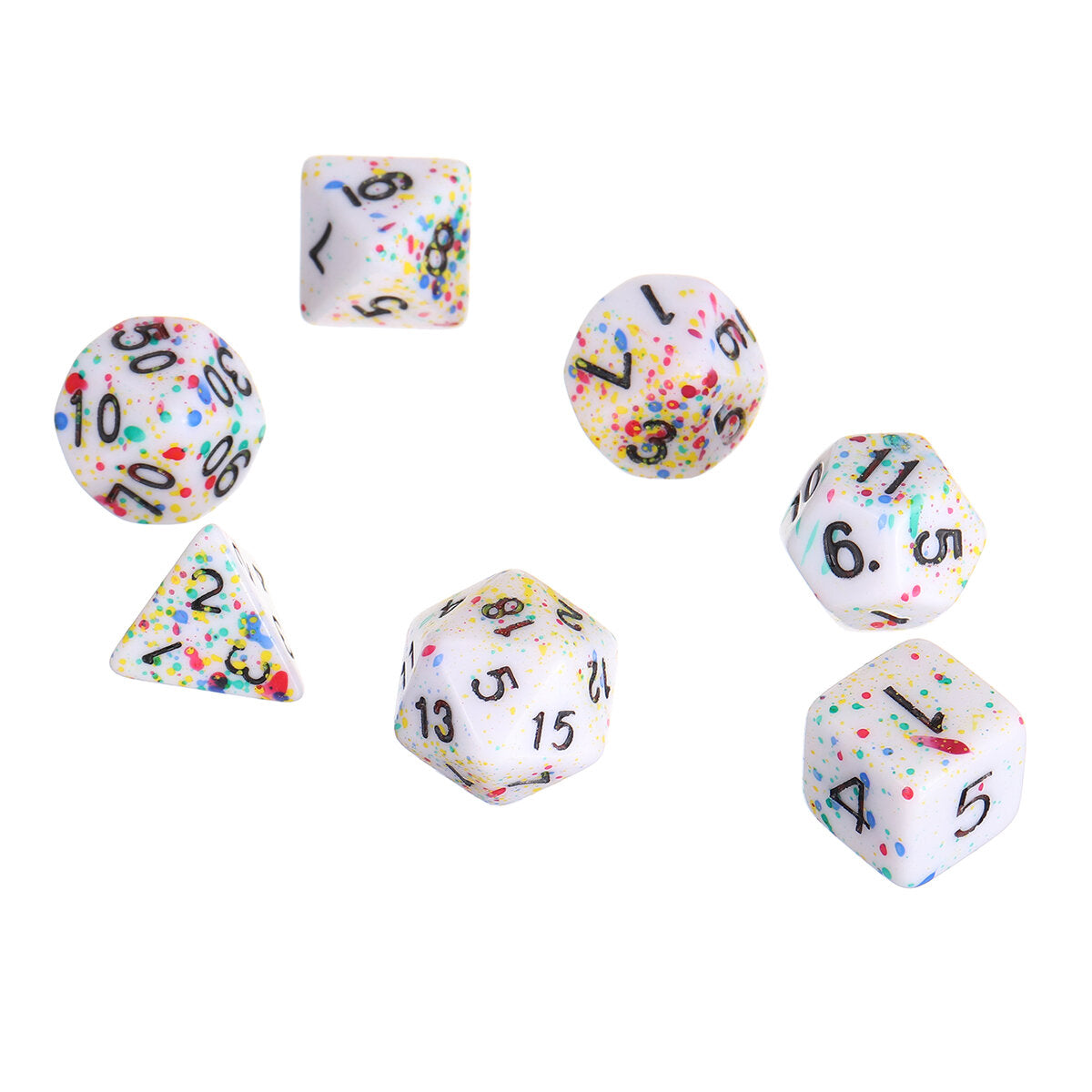 7-delige acryl polyhedral dobbelstenen set colorful bordspel meerzijdige dobbelstenen gadget