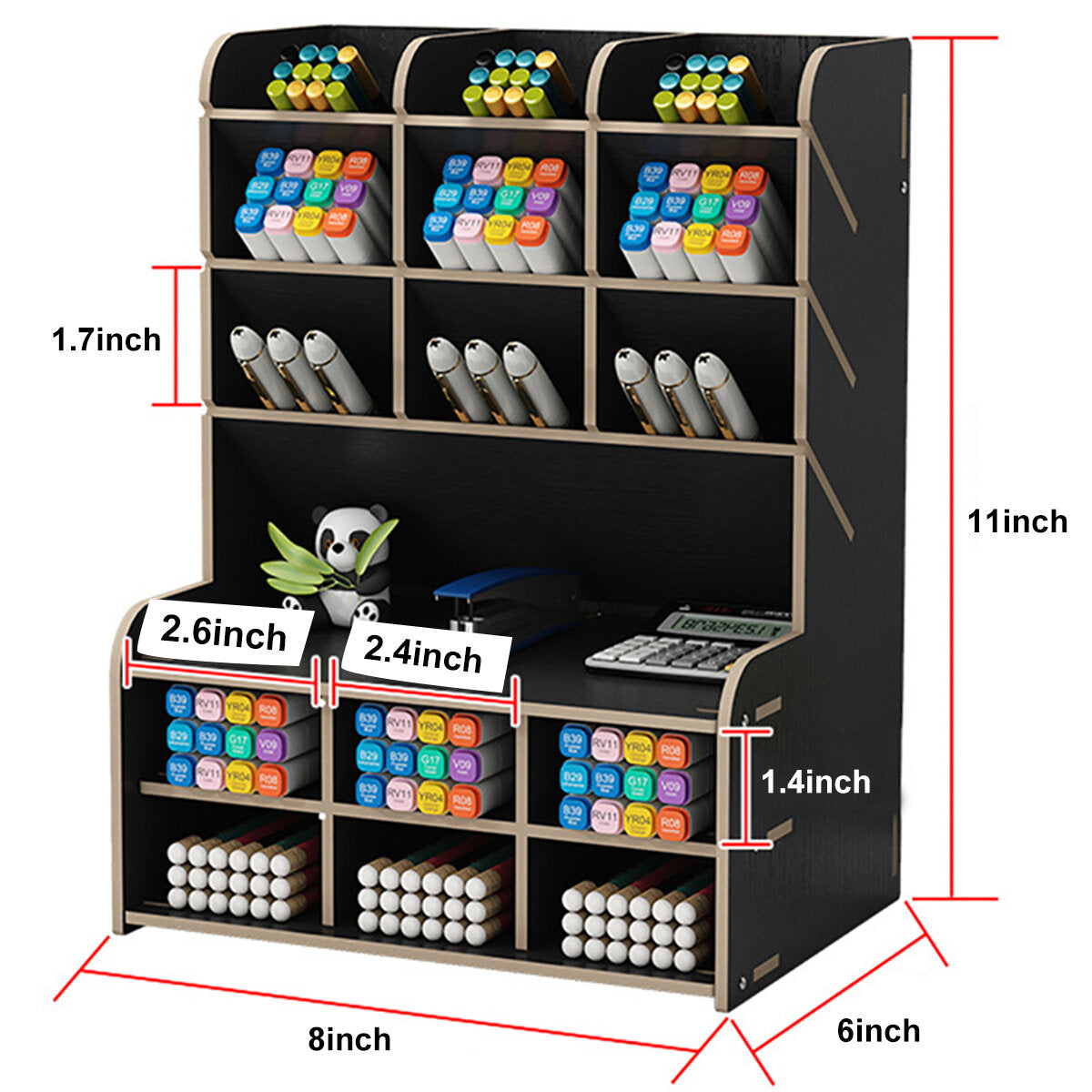 pennenhouder opbergdoos hout potlood dhz desktop container studentsk case rack