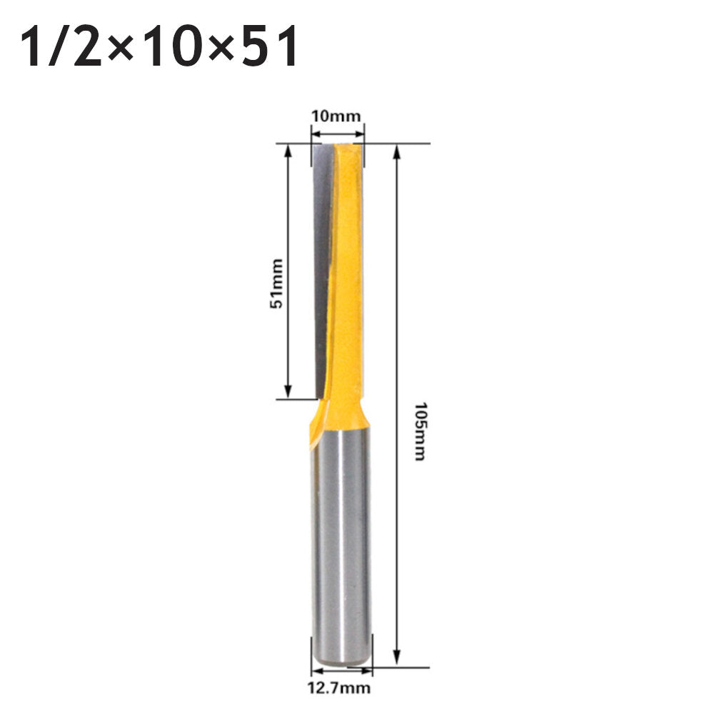 12.7mm 1/2 inch schacht rechte bodem reiniging router bit tungsten carbide houtbewerking snijgereedschap