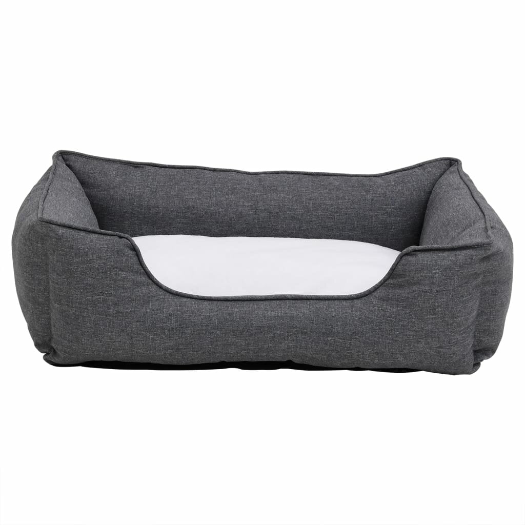 hondenbedlinnen look 85.5x70x23 cm fleece grijs en wit