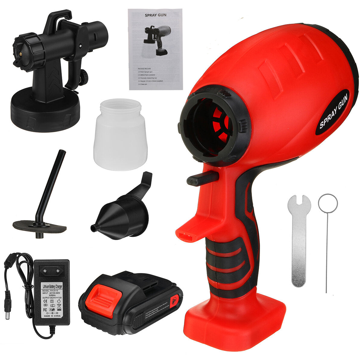 2000 mah draagbare elektrische verfspuit draadloze handheld spuitpistolen thuis indoor omheining schilderen tool voor desinfectie verneveling schilderen