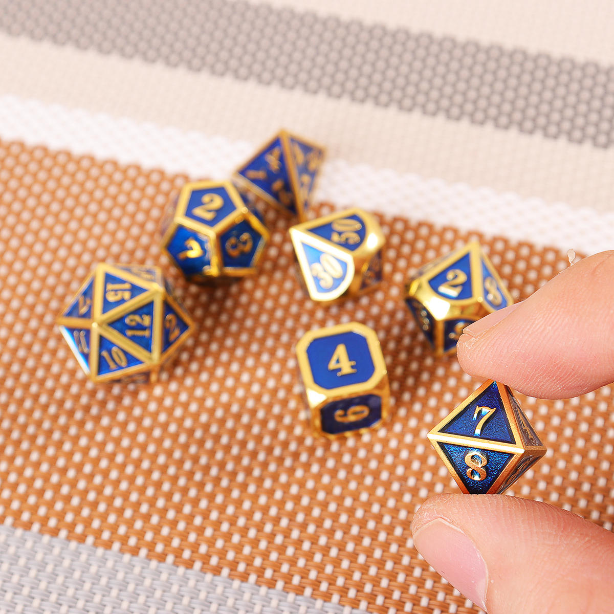 7 stuks zware metalen polyhedral dobbelstenen set meerzijdige dobbelstenen antieke rpg rollenspel dobbelstenen