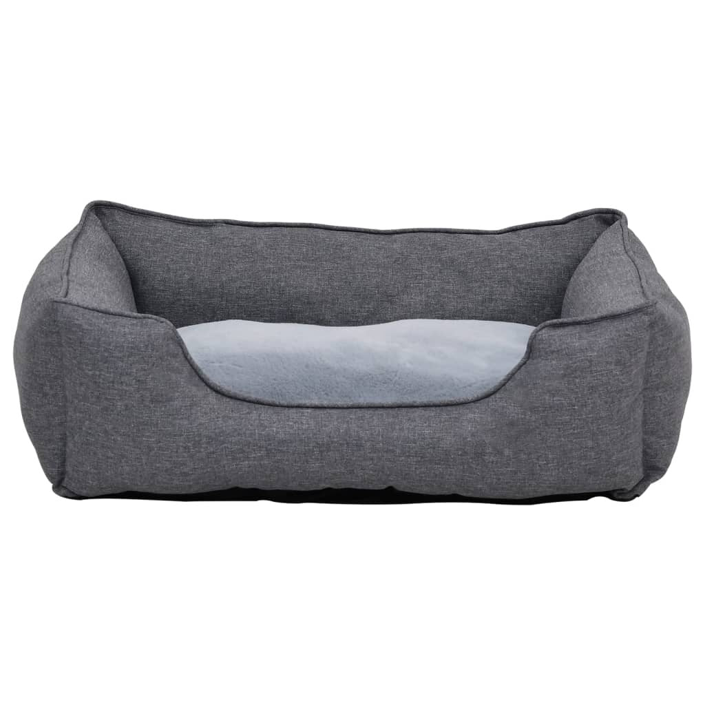 hondenbedlinnen look 85.5x70x23 cm fleece grijs