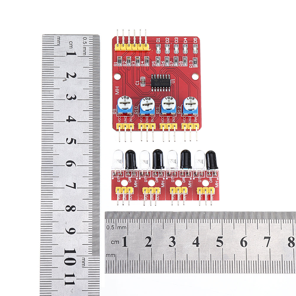 20 stks 4ch kanaals infrarood tracing module patrouille vierweg sensor ...