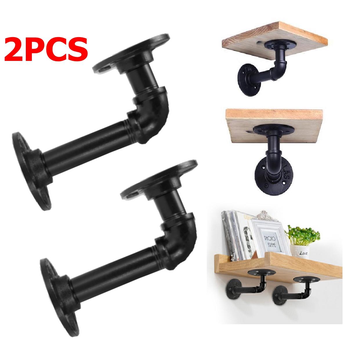 2 stuks steampunk industriële stalen buizen fittings steigerplank plank beugels
