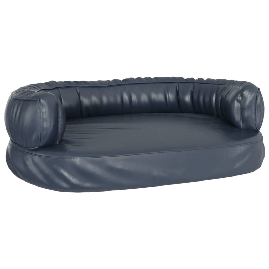 hondenmand ergonomisch schuim 60x42 cm kunstleer donkerblauw