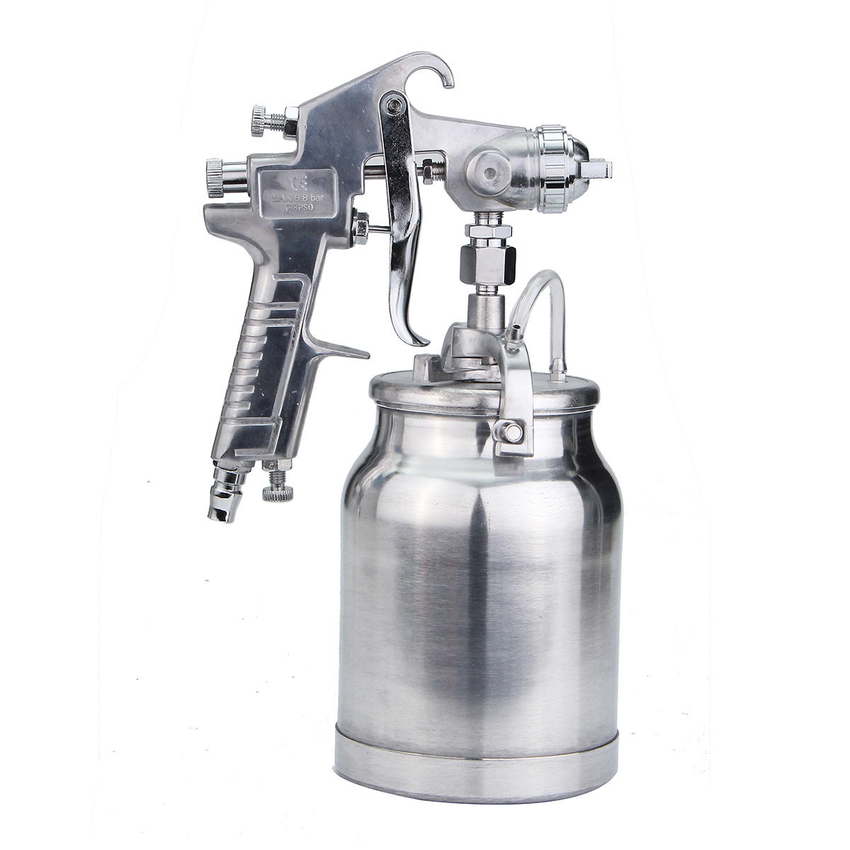 3-in-1 zuigtoevoer heavy-duty verfspuitspuit 1l pot 1/4 inch luchtslangfitting: