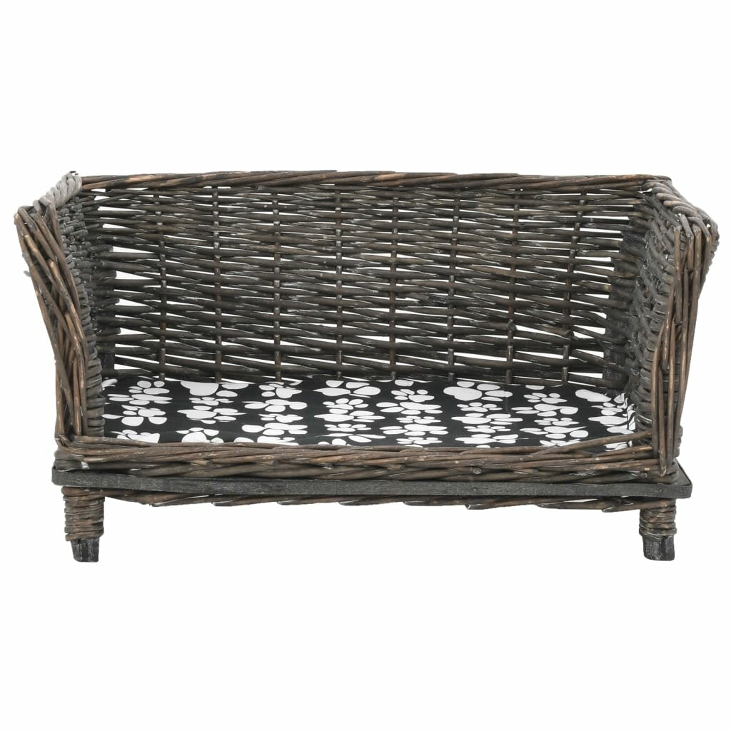 hondenmand met kussen 50x33x30 cm naturel wilgengrijs