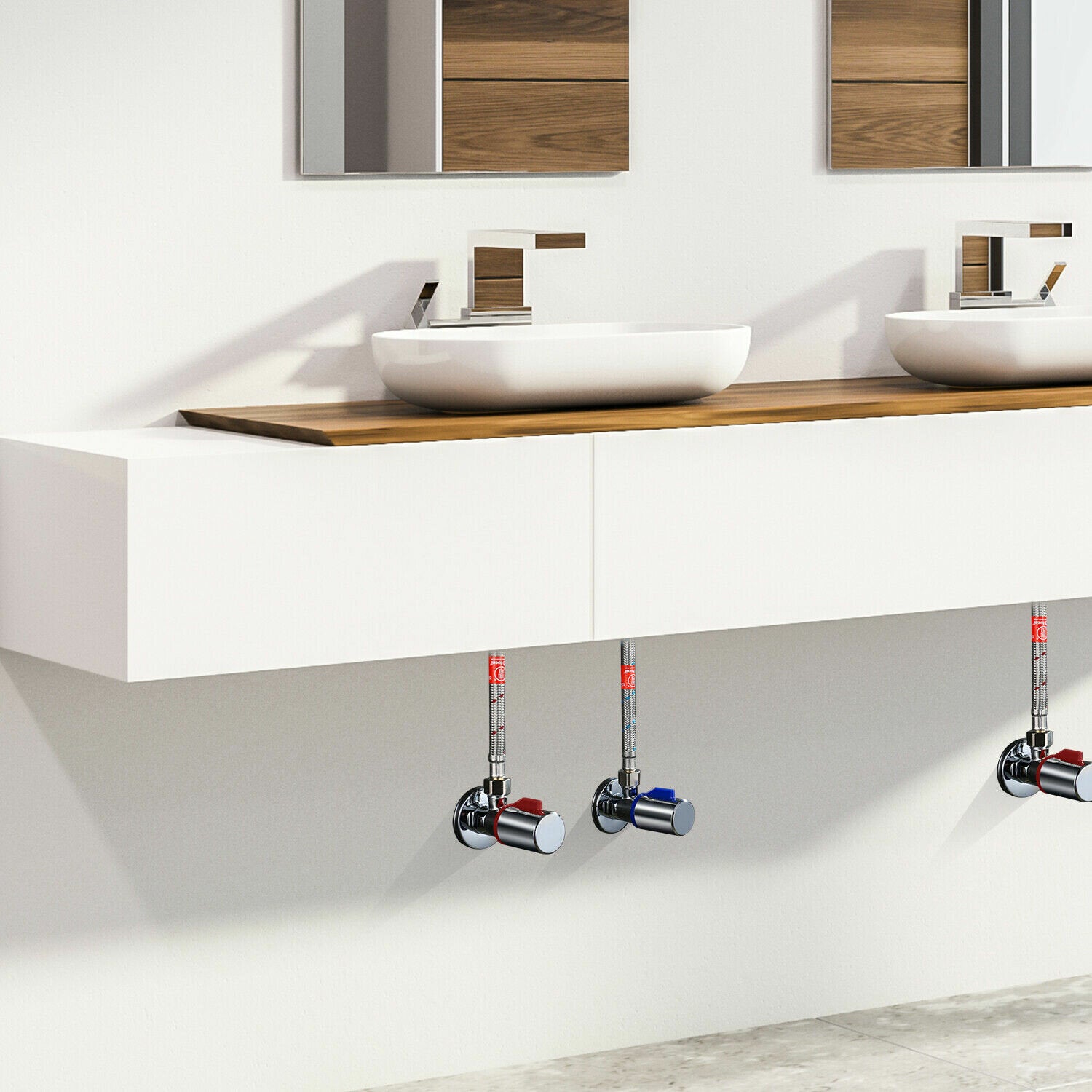 universele koperen hoekkraan douche omstelling warm koud water adapter voor badkamer/keuken/toilet kraan