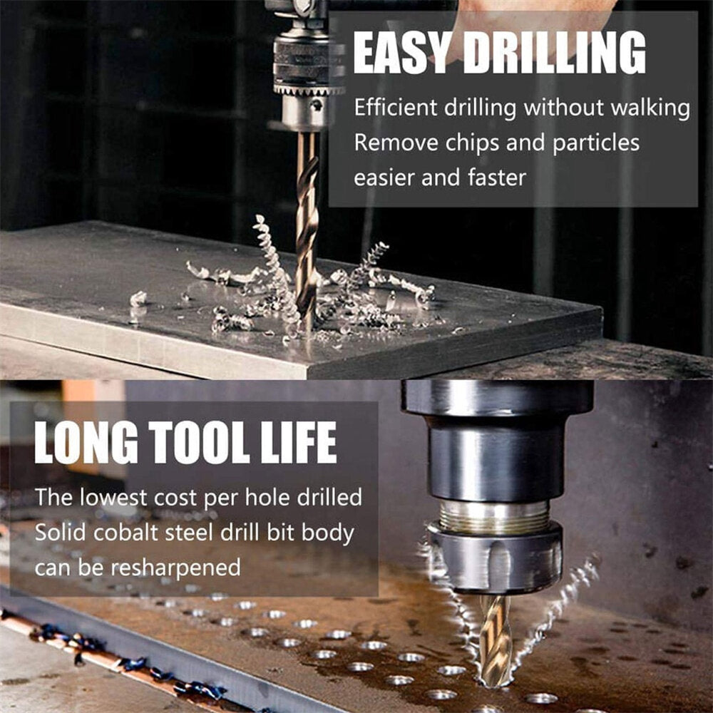 19 stuks spiraalboor set hss titanium coated boor metaal houtbewerking boor 1.0 ~ 10mm boren power tools