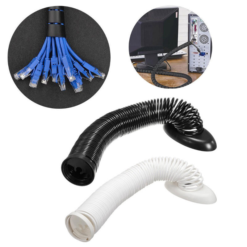 spiraalvormige buis van 5.5 cm flexibele draadomslag home desktop pc beheer kabelkoordorganizer