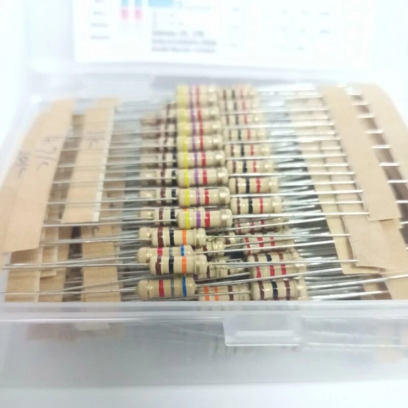 300 stuks 30values 10ω-1mω 1/2w 5% carbon film metaal weerstanden assortiment kit