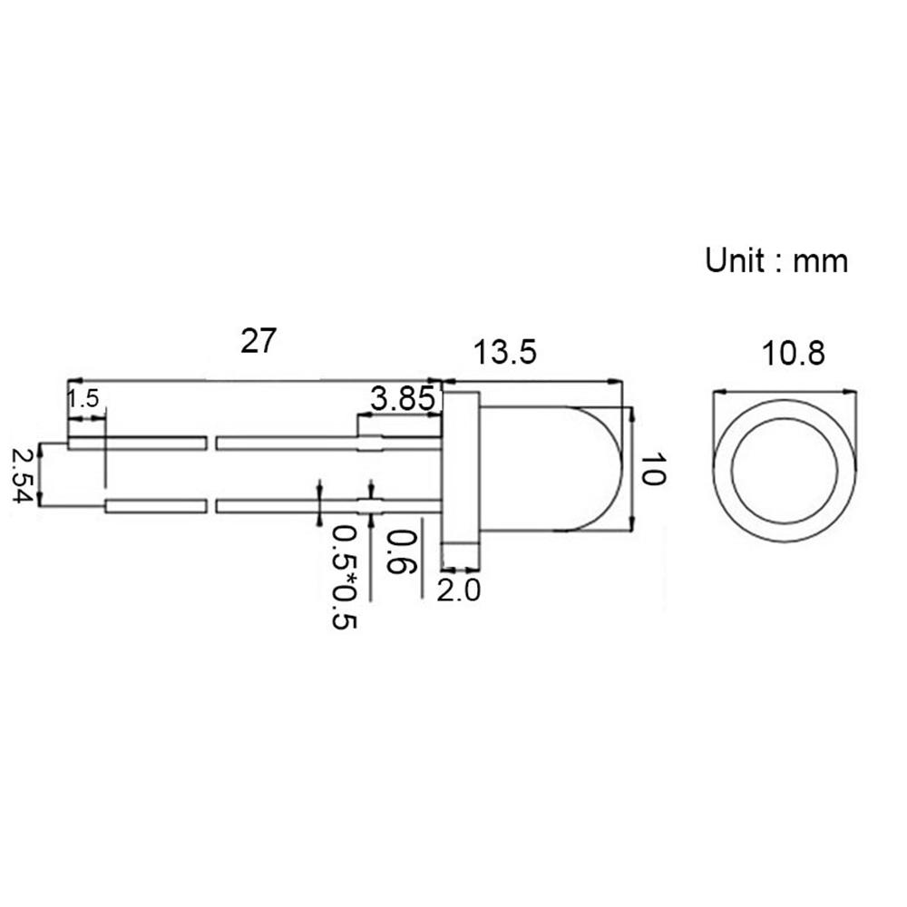 HUABAN 250 Stuks 3mm Geel LED-diode licht,F3 Ronde bovenkant