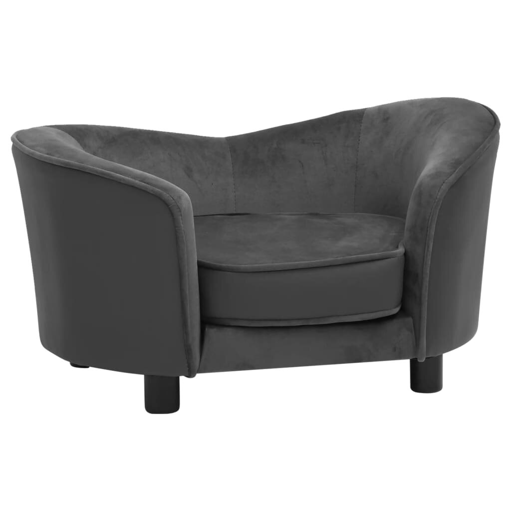 hondensofa donkergrijs 27.2 x19.3 x15.7 pluche en kunstleer