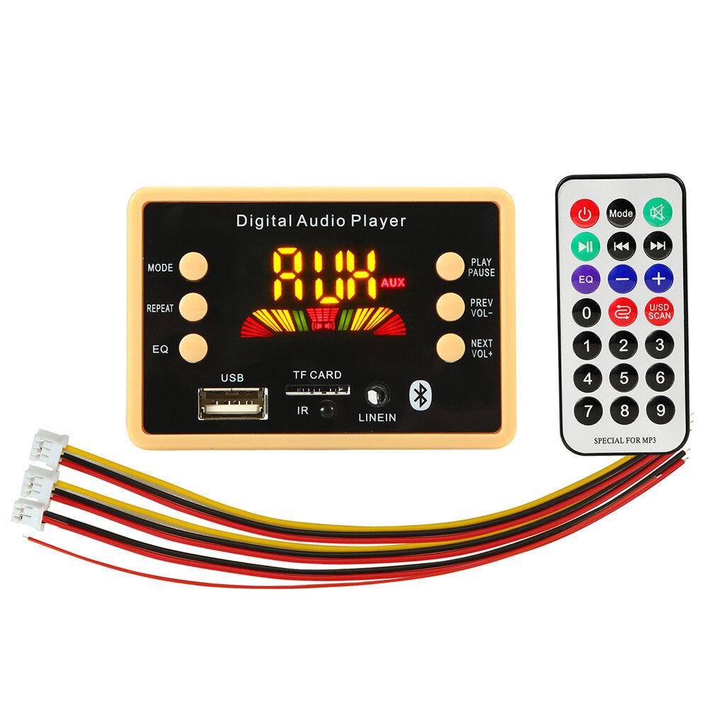 bluetooth 5.0 auto mp3 audio decoder board lossless formaat map afspelen fm usb tf-kaart met colorful scherm afstandsbediening