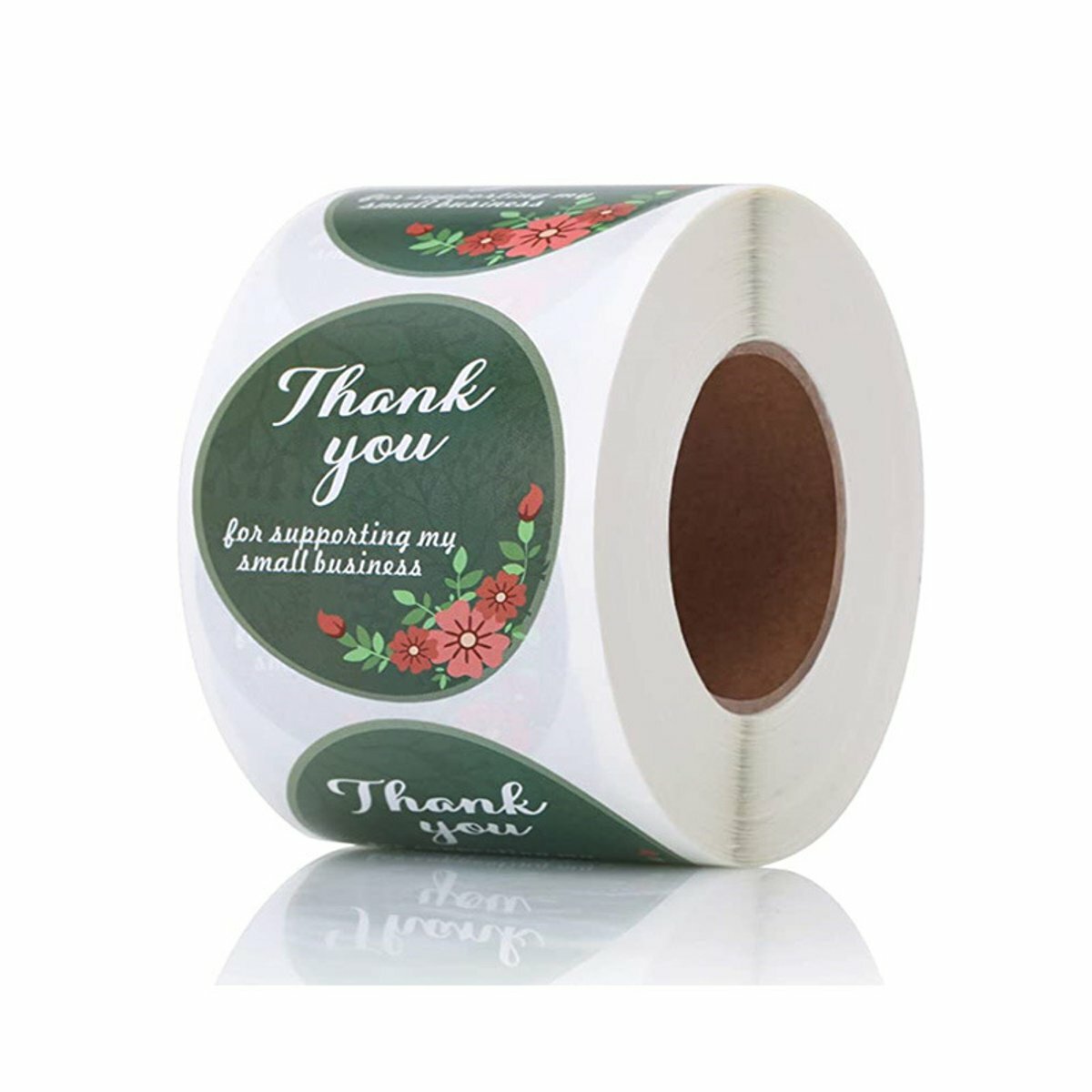 500 stuks / rol 25mm dank u ronde sticker bruiloft bloem cadeau zelfklevende label