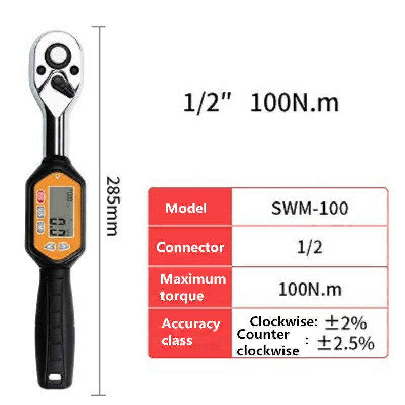 digitale momentsleutel elektrisch display multifunctioneel auto reparatie hoge precisie led indicator gemakkelijk afleesbaar antislip handvat