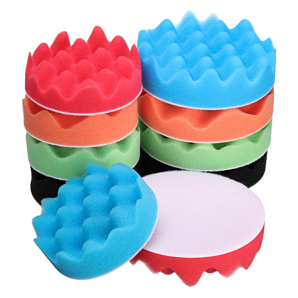 5 stuks 4 inch 5 inch spons schuim polijstpad waxen buffing matten polijstmachine kit: