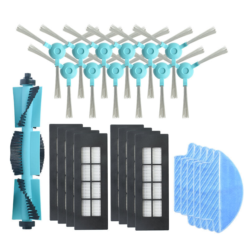 26 stuks vervangingen voor conga 3090 stofzuiger onderdelen accessoires hoofdborstel * 1 zijborstels * 12 hepa-filters * 8 dweilkleding * 5 [niet-origineel]