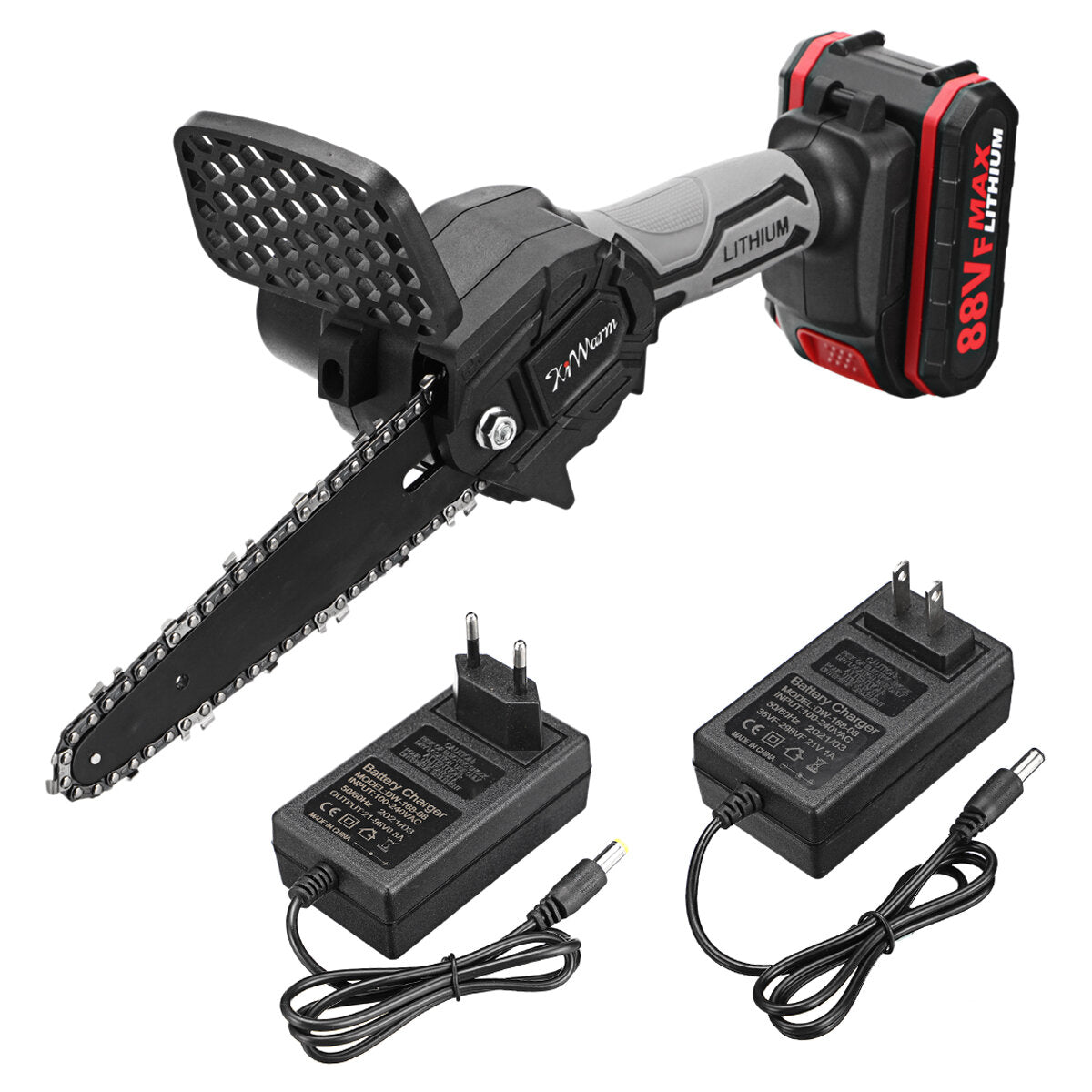 6 inch draagbare elektrische snoeizaag oplaadbare eenhands houtbewerking elektrische kettingzagen w/1/2 batterij