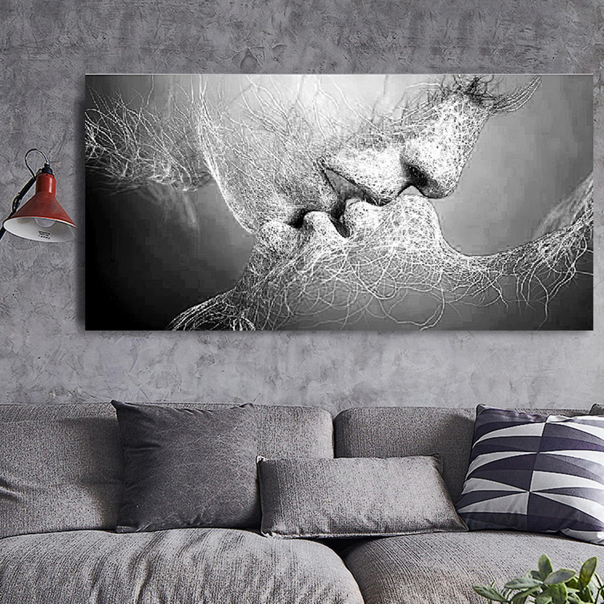 zwart wit love wall art picture print abstracte kunst op decoraties schilderijen