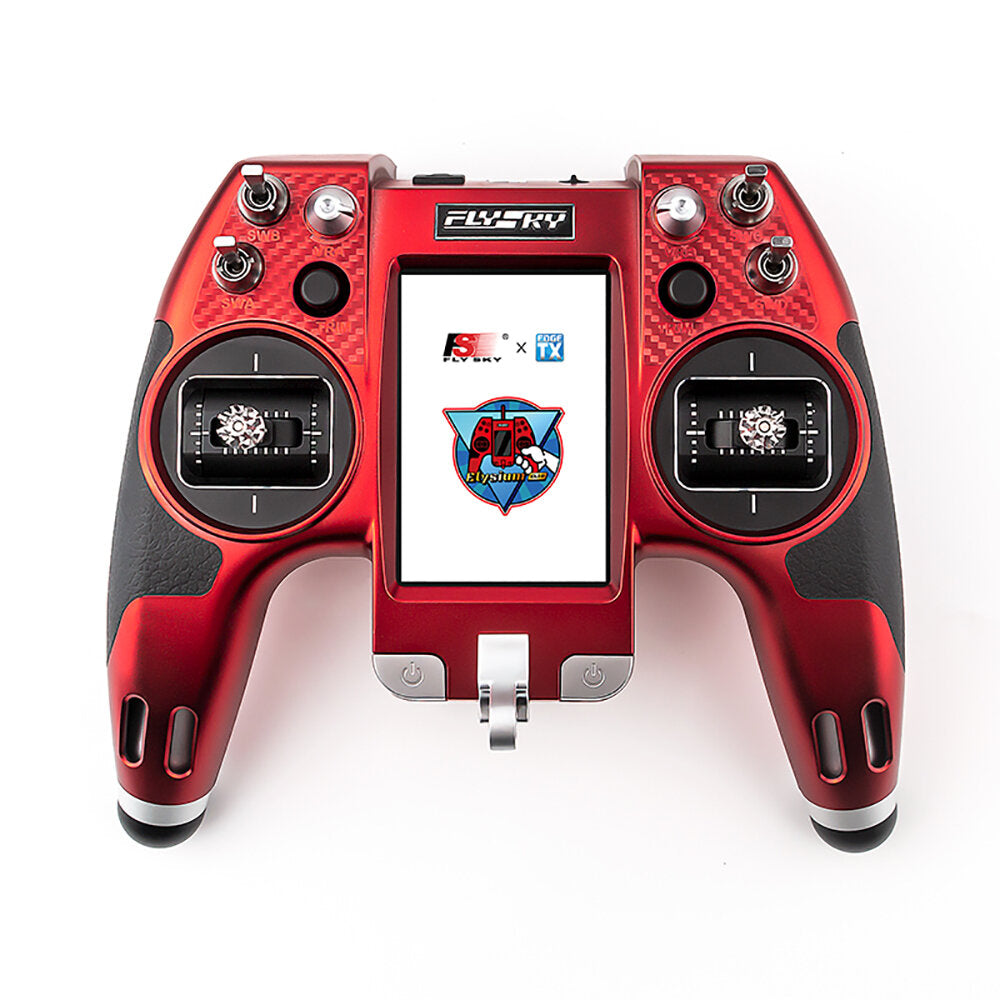 flysky elysium el18 2.4ghz 3.5-inch touch screen afhds 3 opentx/edgetx system remote controller rc transmitter limited edition w/high-precision cnc hall gimbals & tmr micro receiver