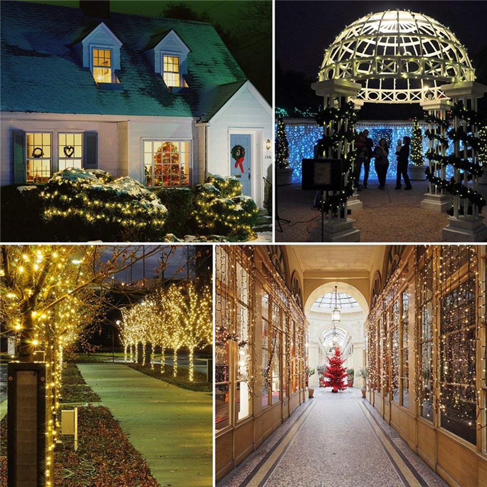 op zonne-energie 10m 8 modes 70 led string light outdoor christmas holiday garden lamp