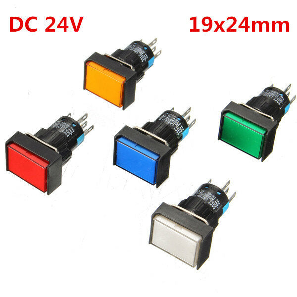 dc 24v drukknop zelfreset momentary switch led light