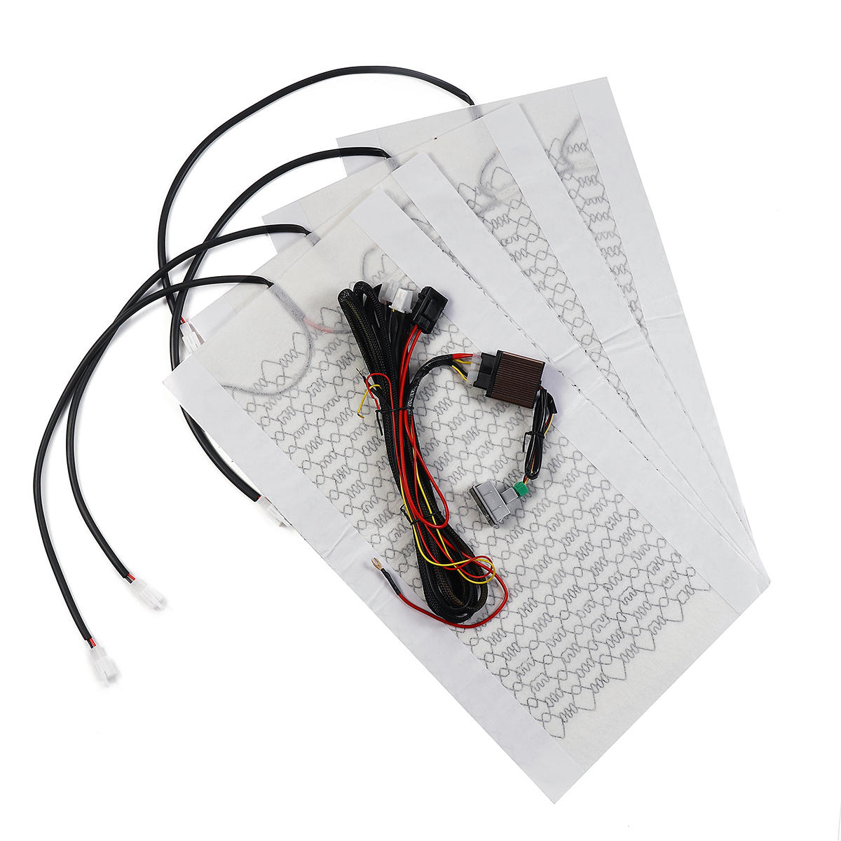 12v 2-zitplaatsen universele stoelverwarming kit carbon boot auto met ronde hoog / laag schakelaar