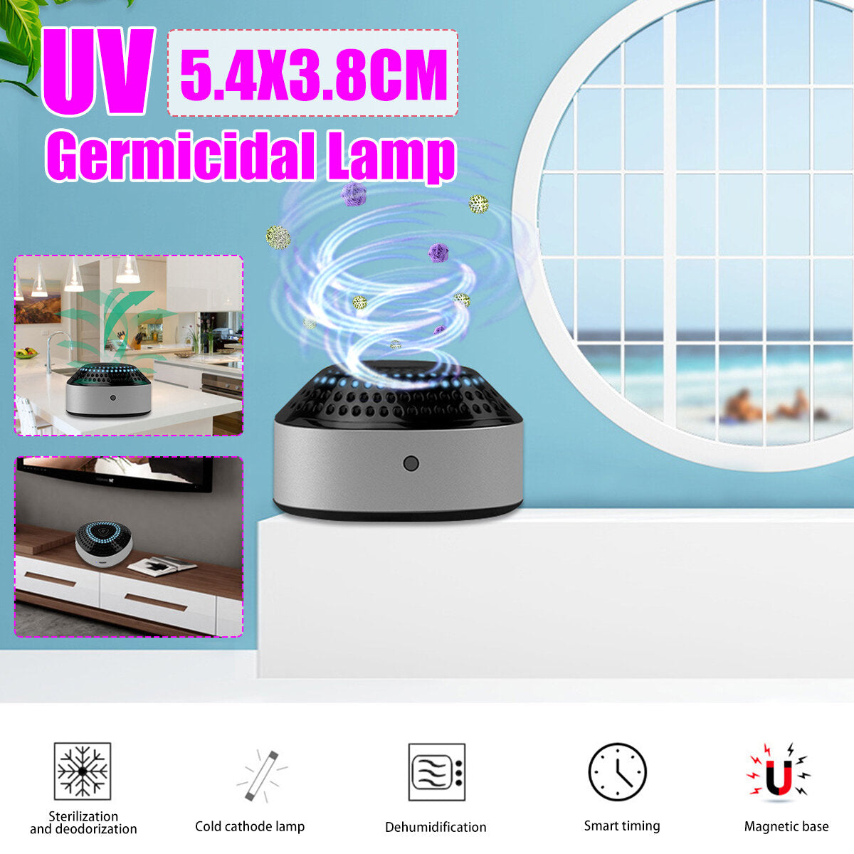 draagbare 99% uv kiemdodende lamp licht home travel golflengte 185nm 3.7v