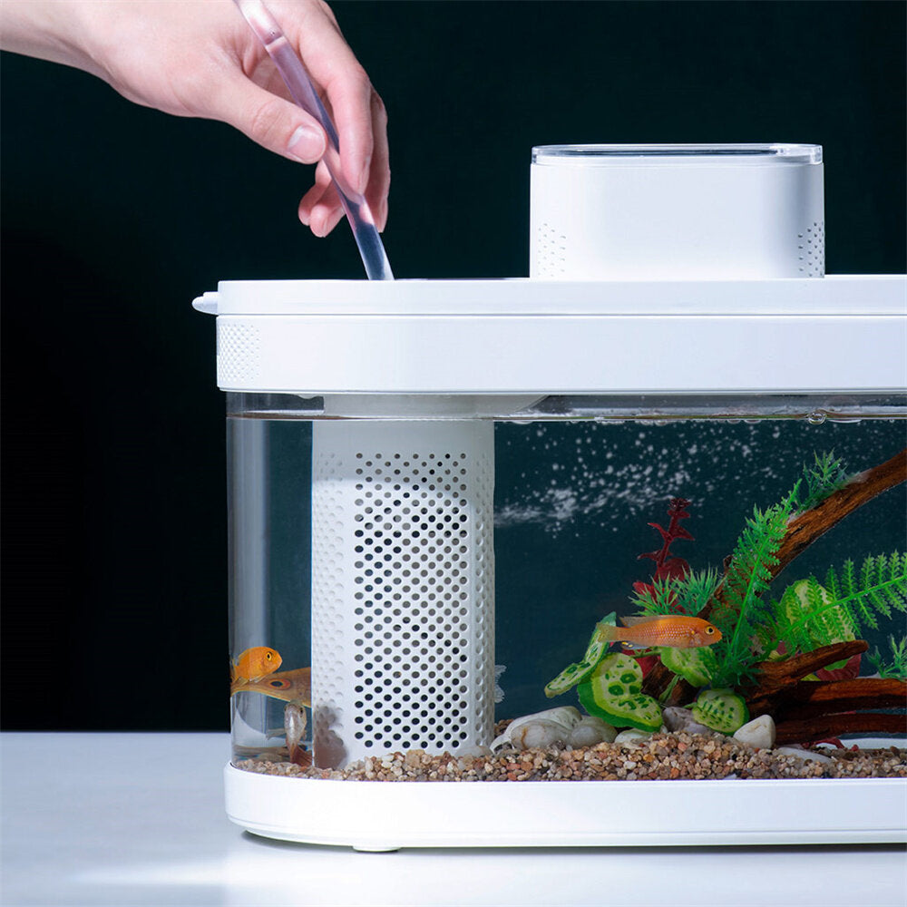 beschrijvende geometrie desgeo c180 9l aquarium pro smart feeder 7 kleuren led-licht zelfreinigend hoogrenderende filtratie mini-aquarium met mijia app-bediening dierbenodigdheden