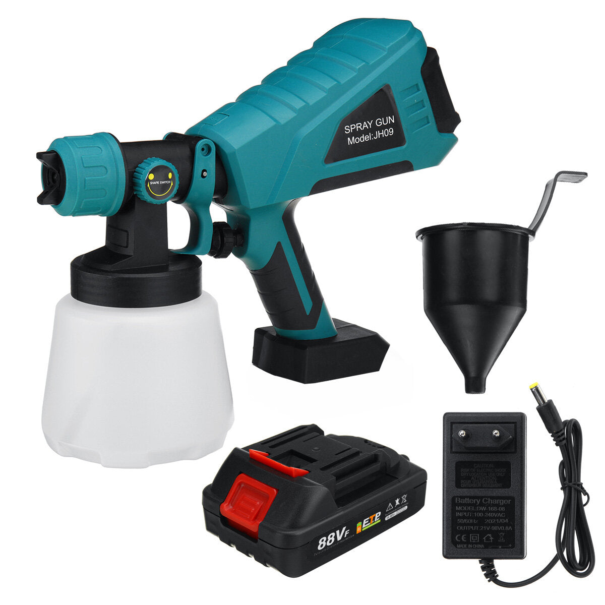 88vf 1000ml verwijderbare elektrische spuitpistolen huishoudelijke gemak spray verf w/li-ion batterij voor makiita verordening high power spuit