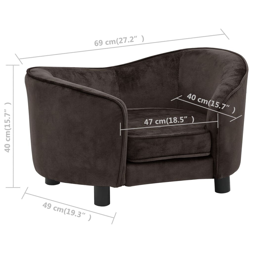 hondensofa bruin 27.2 x19.3 x15.7 pluche