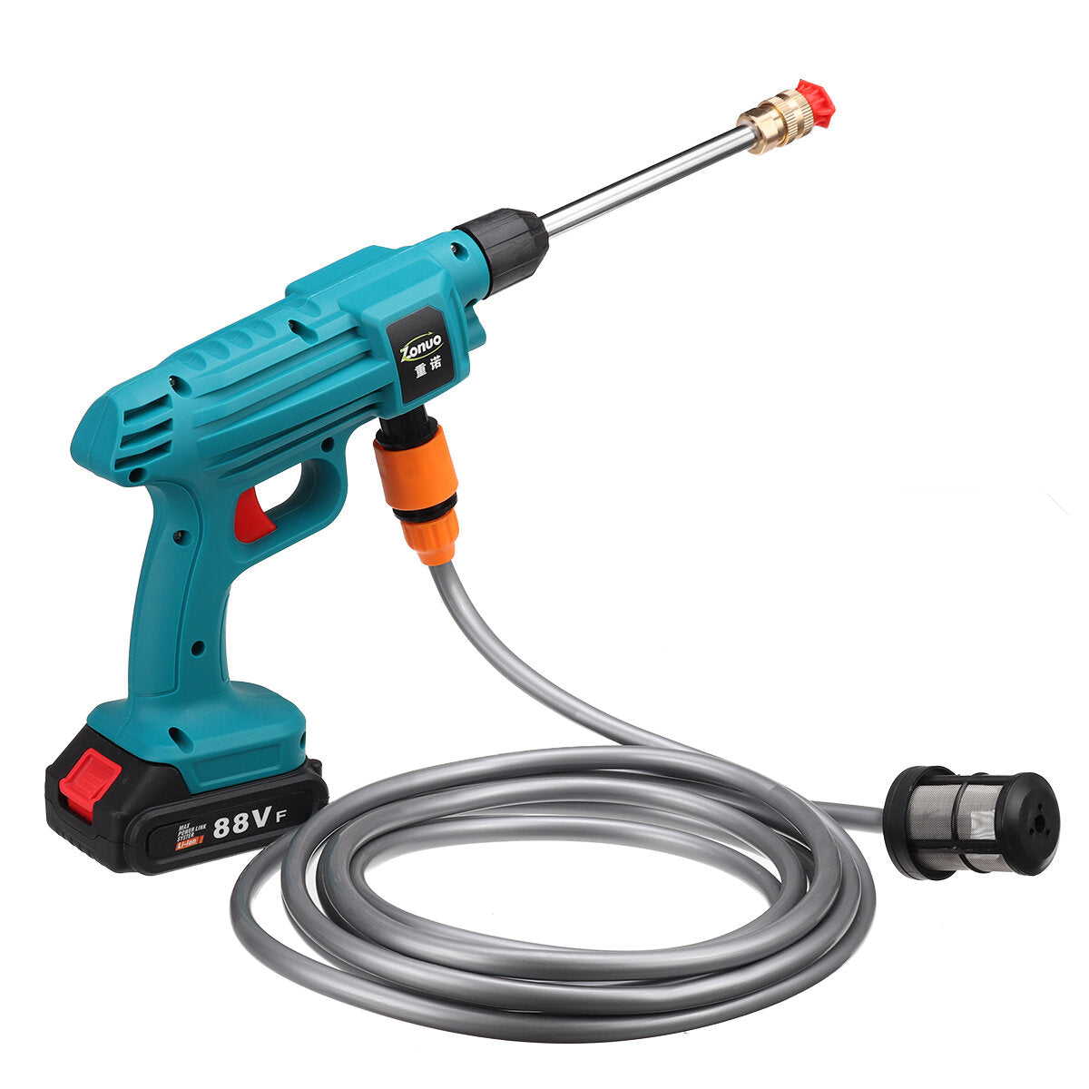 88vf draadloze hogedrukreiniger auto wassen spuitpistolen waterreiniger w/1/2 batterij voor makita
