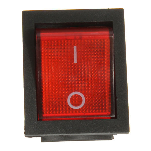 20 stuks red light lamp 4 pin dpst on-off rocker boat switch 13a/250v 20a/125v