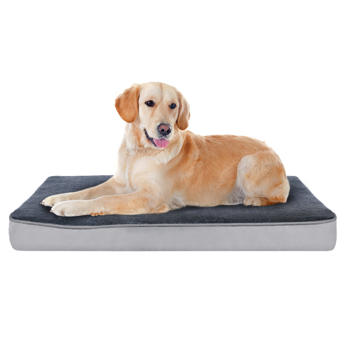 orthopedische hondenmat m 74 * 46 * 7.5 cm. afneembare hondenmand. wasbare antislip honden- en kattenmand. orthopedische hondenmat. grijze met schuim gevulde hondenspeelgoedmat