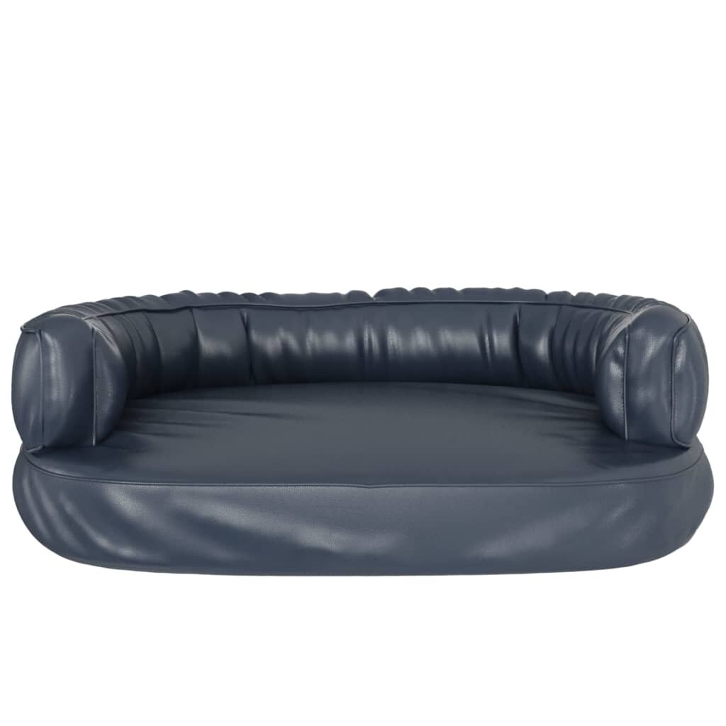 hondenmand ergonomisch schuim 75x53 cm kunstleer donkerblauw