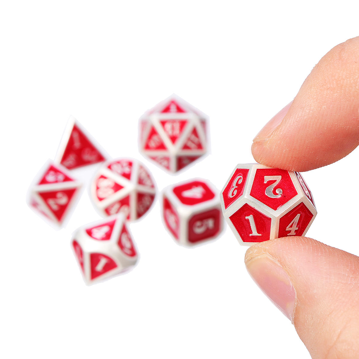 7 stuks zware metalen polyhedral dobbelstenen set meerzijdige dobbelstenen antieke rpg rollenspel dobbelstenen