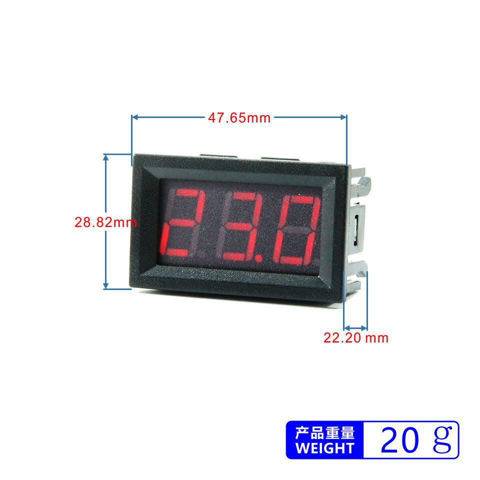 0.56 inch mini digitale lcd indoor handige temperatuursensor meter monitor thermometer met 1m kabel -50-120℃ dc 5-12v