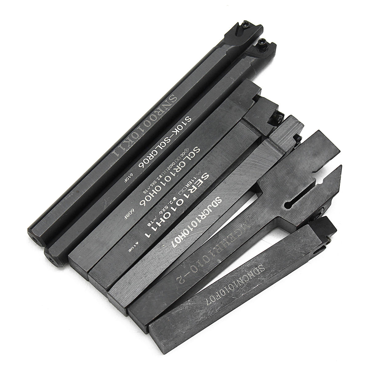 7 stuks 10mm schacht draaibank draaien gereedschaphouder kotterbaar met 7 stuks vp15tf carbide inserts