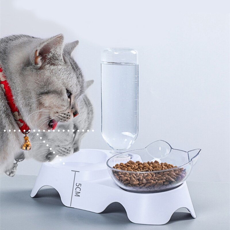 15 graden verhoogde voerbak voor katten kattenvoer watervoeder plastic gekantelde verhoogde kom voor huisdierenverzorging