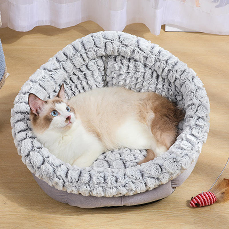 pet cat bed super soft warm round super cute dog nest kennel