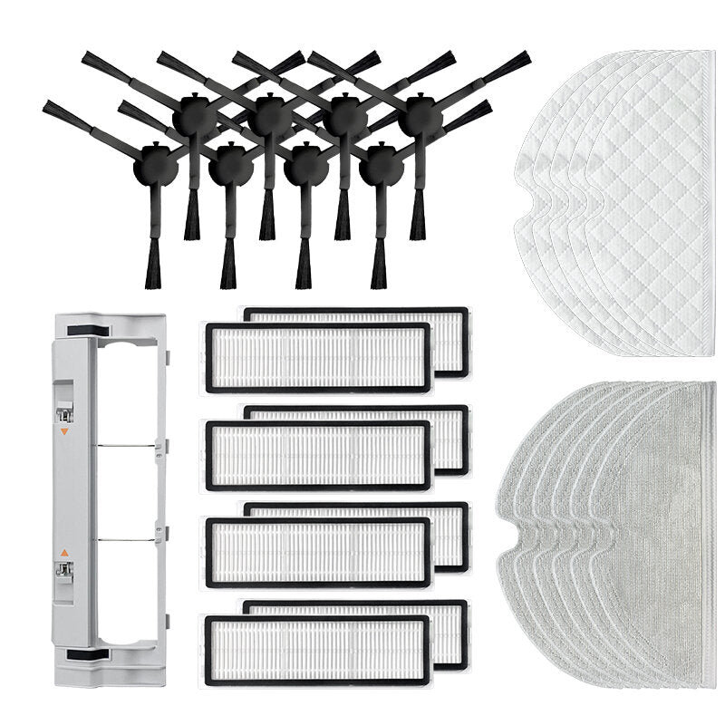 28 stuks vervangingen voor xiaomi mijia 1c dreame f9 stofzuiger onderdelen accessoires zijborstels * 8 hepa-filters * 8 hoofdborstel cover * 1 wegwerp mop kleding * 5 mop kleding * 6 [niet-origineel]