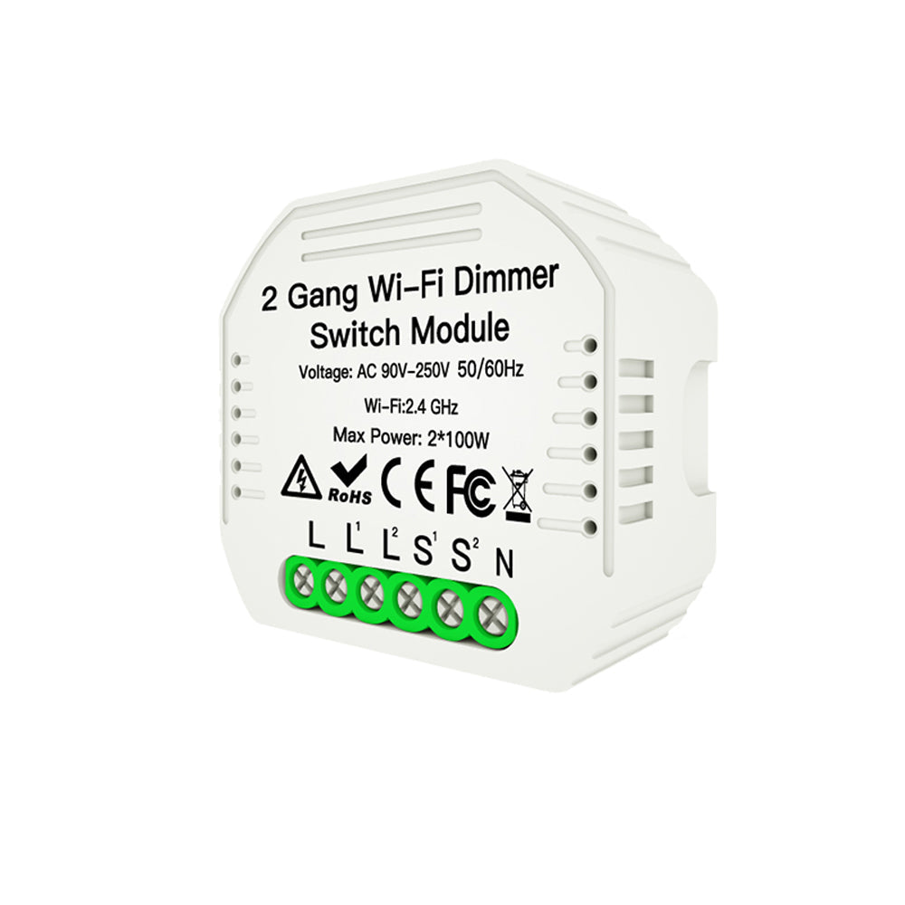 moeshouse 2 gang dhz wifi smart 2 way light led dimmer module switch smart life/tuya app afstandsbediening werken met alexa google home